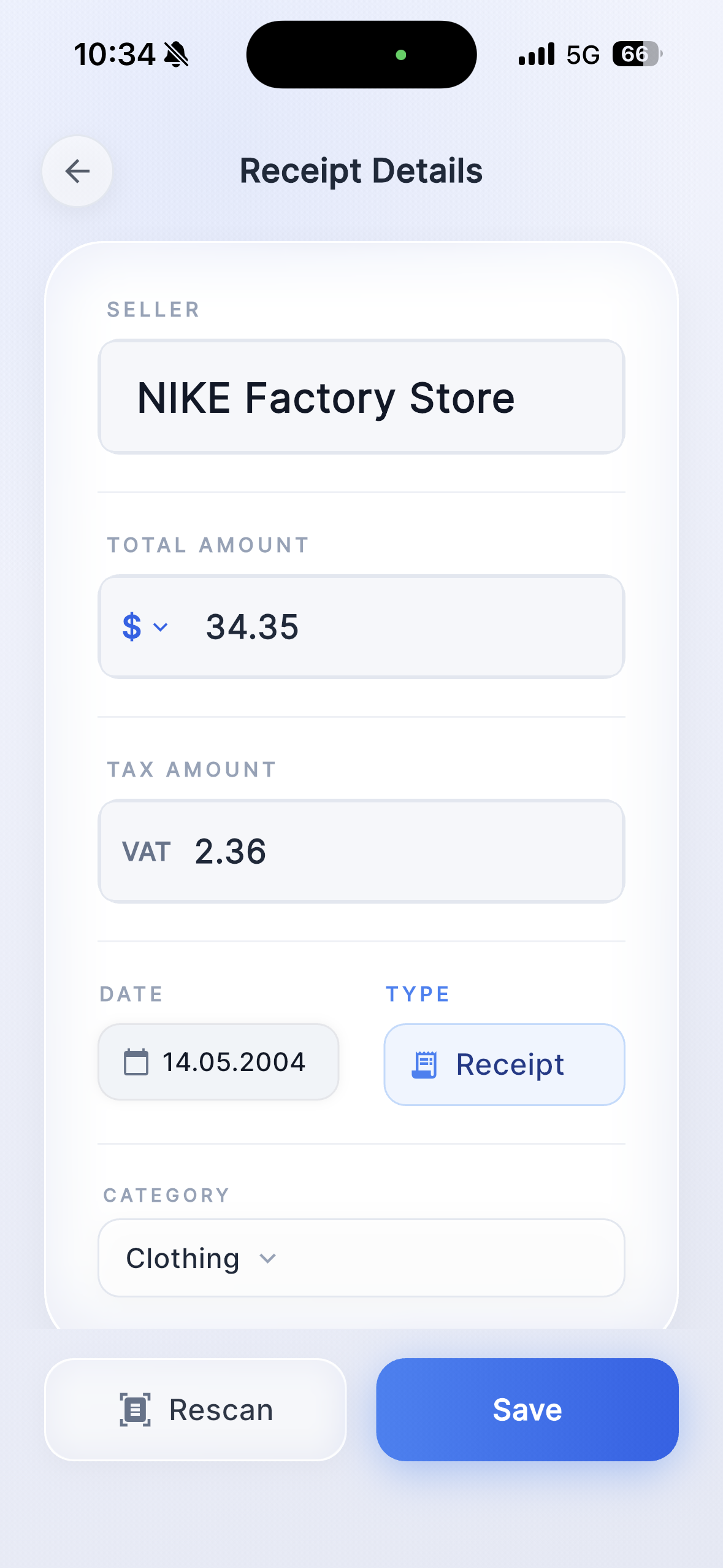 Tax Extraction Feature